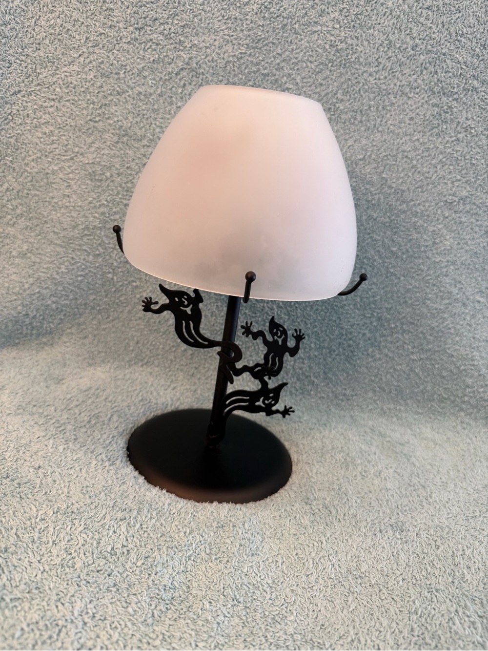 PartyLite Shadowdancers Ghost Tealight Candle Holder Metal Glass Whimsigoth